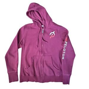 Peloton Red Full Zip Hoodie Jacket Women's Size M Long Sleeve Sweater Coat